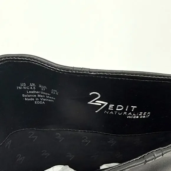 Naturalizer Womens dda Over-The-Knee Boots US 7 M Wide Calf Black Leather EUC - Picture 11 of 13